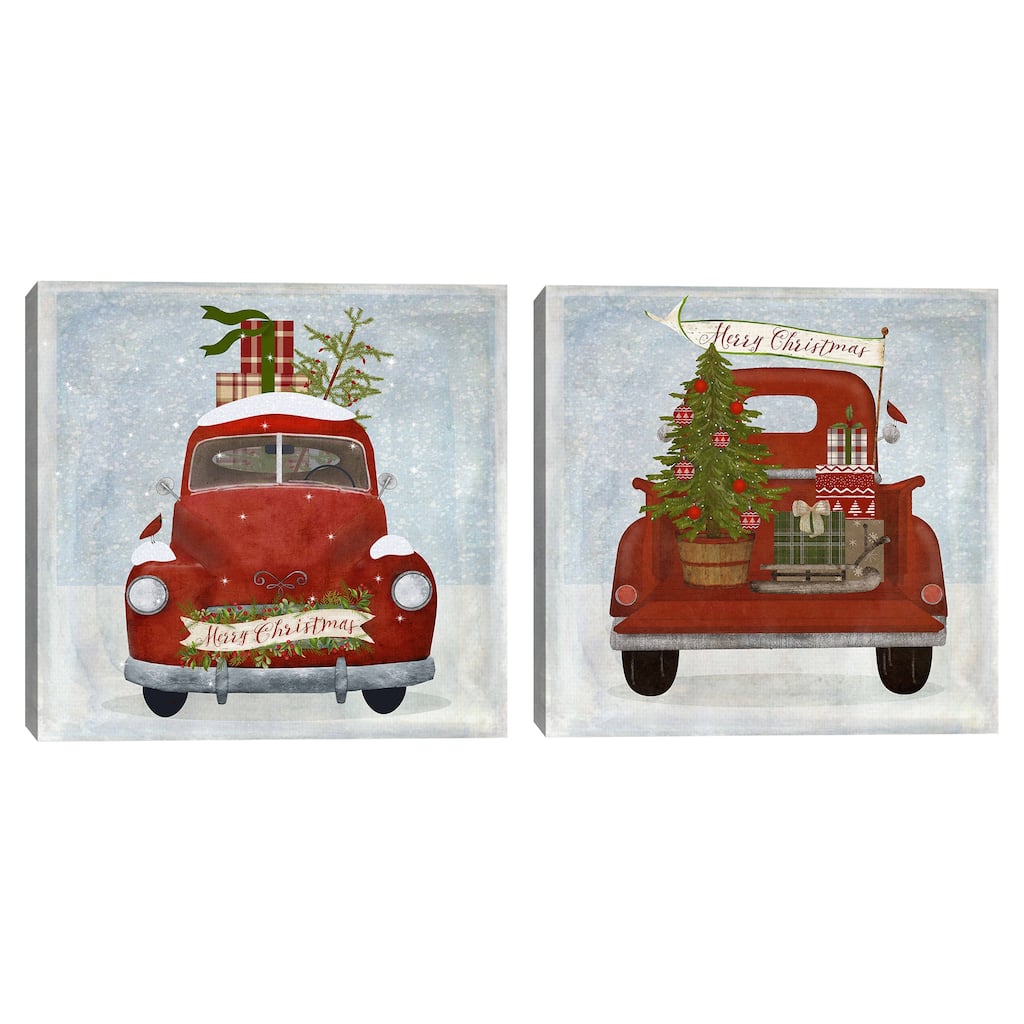 Christmas Truck I by Beth Albert Canvas Art Prints