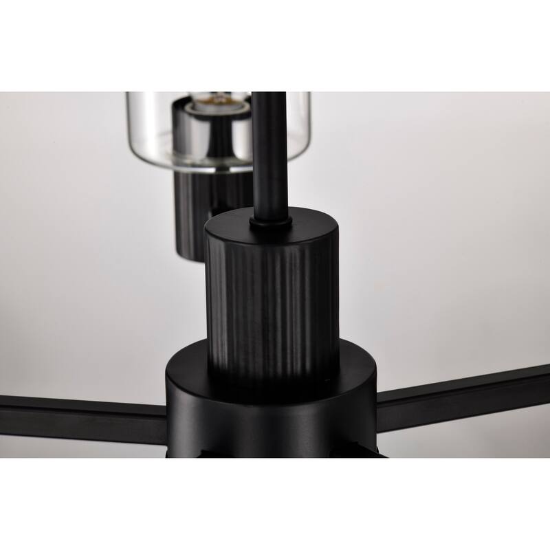 Clarksville 28 Inch 5 Light Chandelier Matte Black with Clear Glass