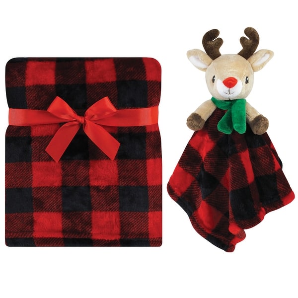 slide 1 of 1, Hudson Baby Unisex Baby Plush Blanket with Security Blanket, Rudolph, One Size - Rudolph - One Size One Size - Rudolph