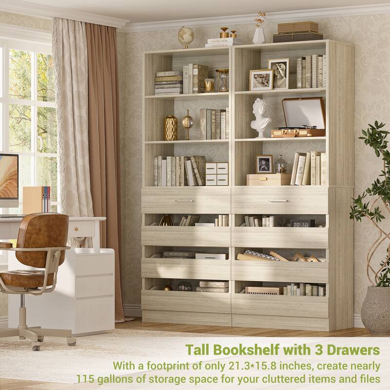 21.3'' W Closet System with 4 Wooden Drawers, 1.78FT Walk-in Closet Organizer Wardrobe with Adjustable Open Shelves