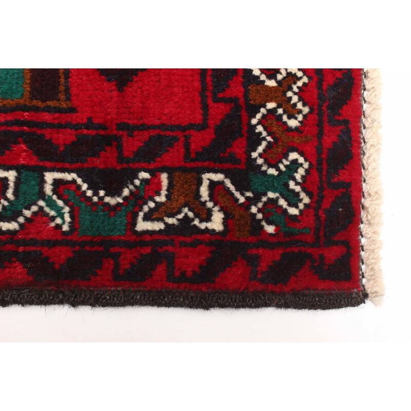ECARPETGALLERY Hand-knotted Teimani Red Wool Rug - 3'0 x 4'1