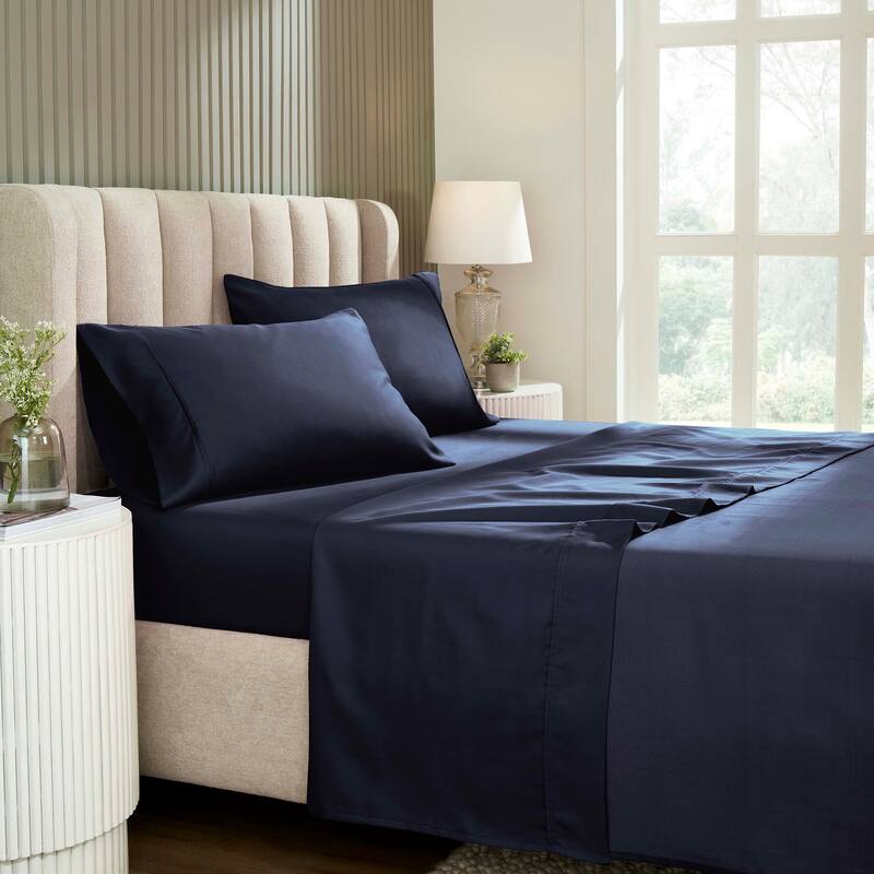 Superior Cotton Blend 1200 Thread Count Solid Deep Pocket Bed Sheet Set