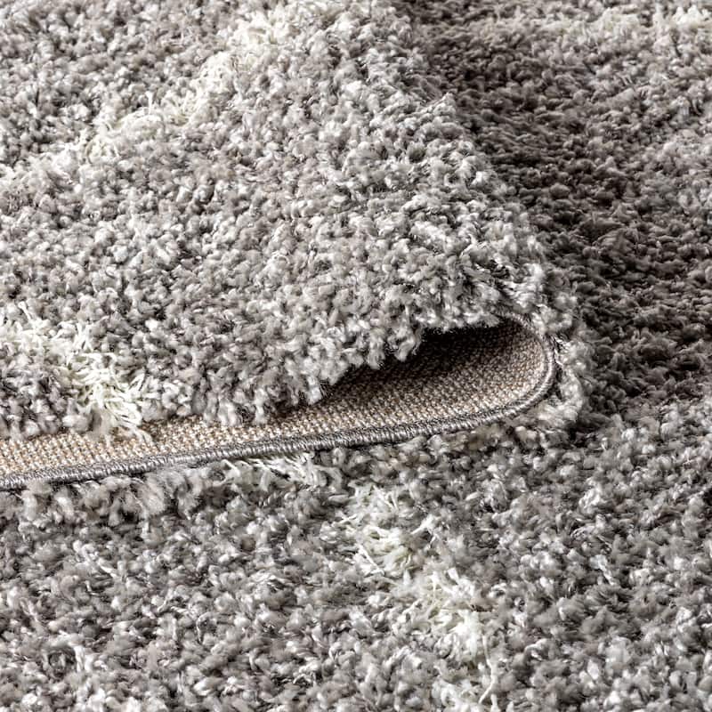 JONATHAN Y Modern Shag Plush Tassel Moroccan Geometric Trellis Area Rug