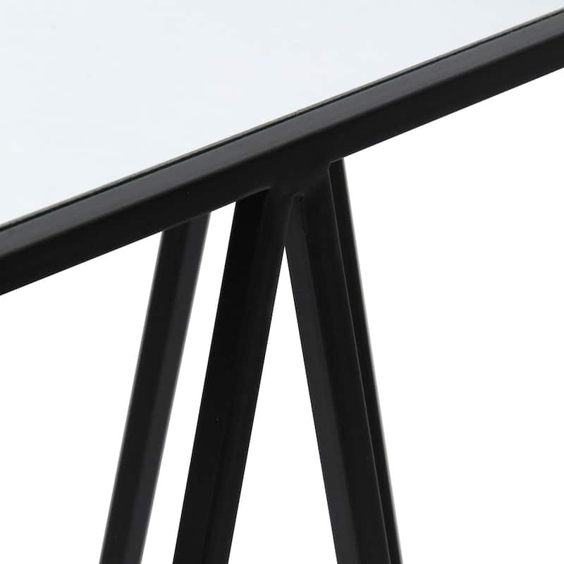 Aeriva Set of 2 Square Metal Modern Tables With Mirror Top