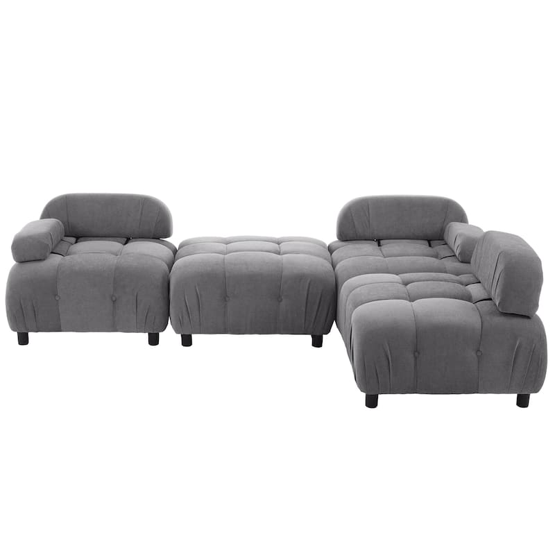 Upholstery Modular Convertible Sectional Sofa, L-Shaped Couch with Reversible Chaise
