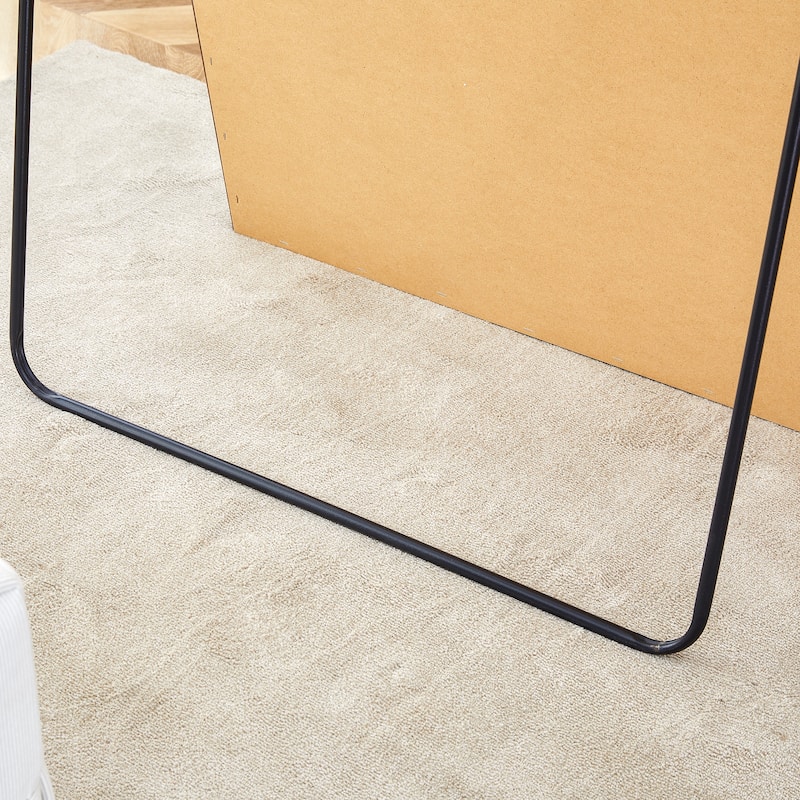 Roomfitters Full-Length Mirror with Black Solid Wood Frame, 71"x31.5" Floor Standing or Wall-Mounted Dressing Mirror