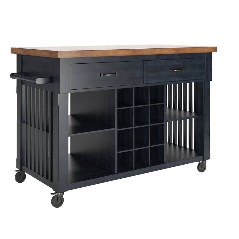 Eleanor Kitchen Island with Wine Rack by iNSPIRE Q Classic