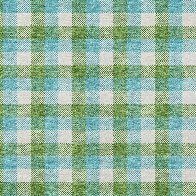 HomeRoots Plaid Transitional Rectangle Outdoor Rug