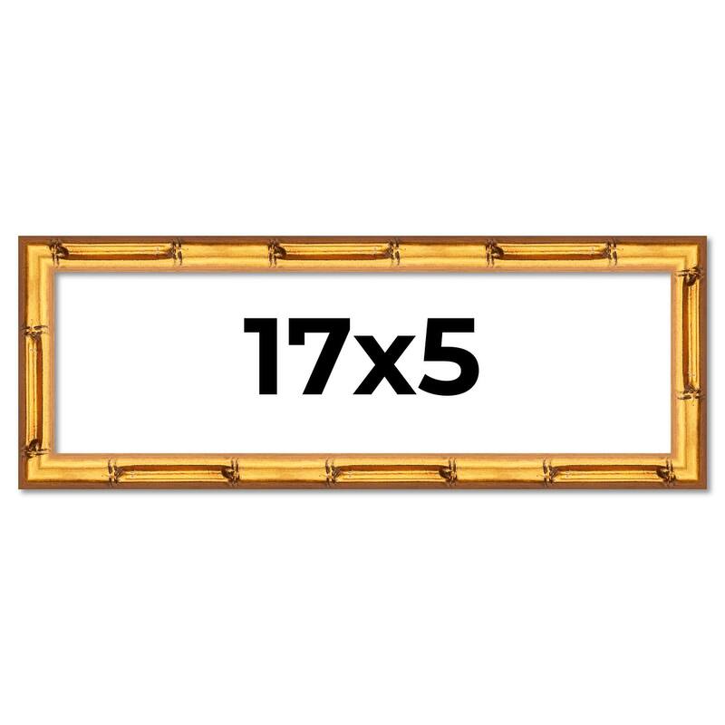 17x5 Frame Gold Bamboo Picture Frame Modern Photo Frame Includes UV Acrylic Shatter Guard Front Acid Free Foam Backing Board