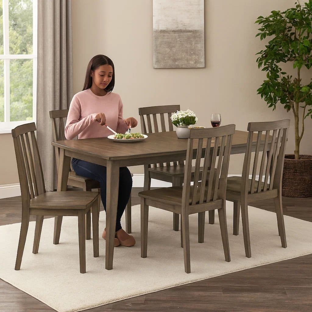 Yuki 72 Inch Rectangular Dining Table, Tapered Legs, Vintage Walnut Brown