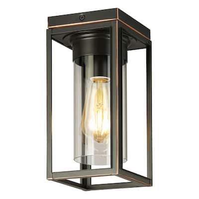 Shimik Oil-rubbed Bronze Outdoor Flush Mount Ceiling Light by Havenside Home