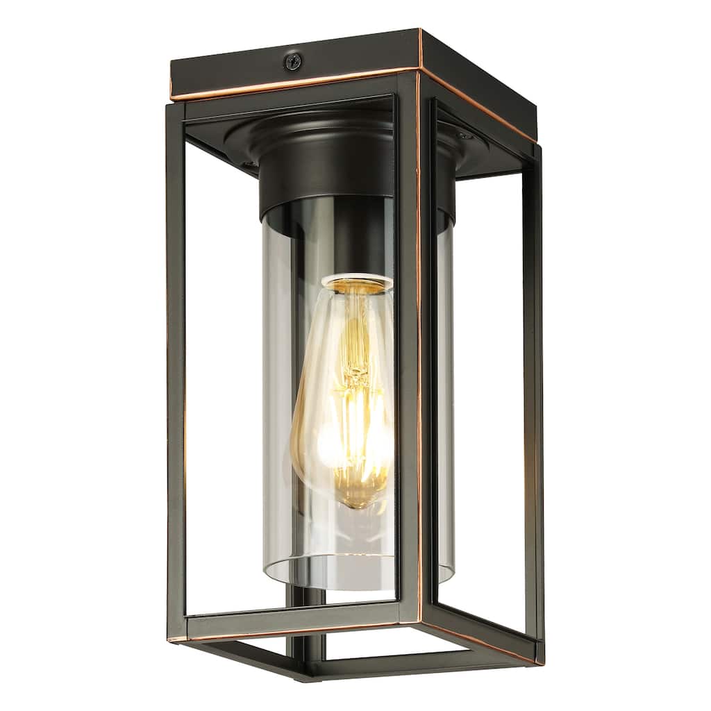 Shimik Oil-rubbed Bronze Outdoor Flush Mount Ceiling Light by Havenside Home