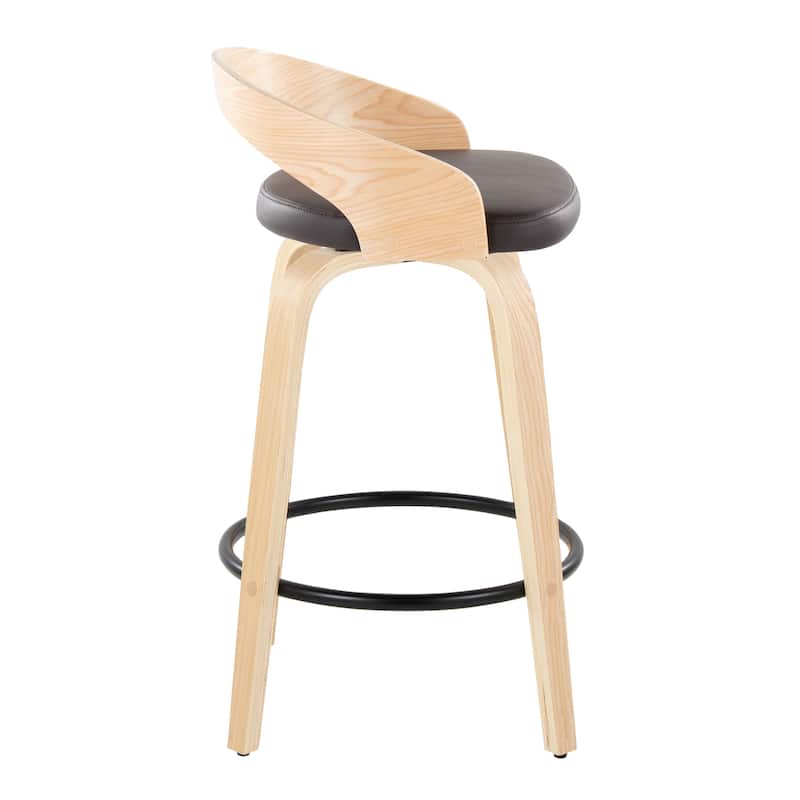 Carson Carrington Stavanger 26" Fixed-Height Counter Stool with Bent Wood Legs & Round Footrest (Set of 2)