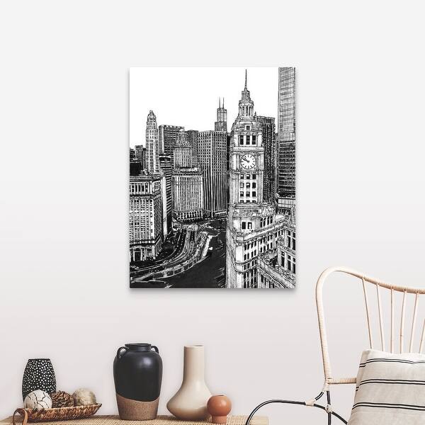 Shop B W Us Cityscape Chicago Canvas Wall Art Overstock 30177005