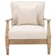 SAFAVIEH Couture Freida Wood Patio Arm Chair - 31.4" W x 35.6" L x 32.6" H - 31"W x 36"D x 33"H