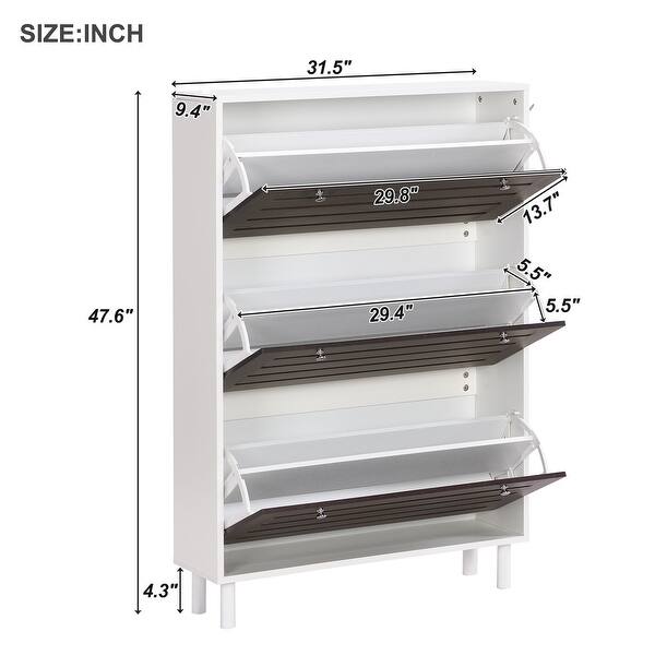 Adjustable Panel Shoe Rack, Slits Design Panels Slim Shoe Cabinet with ...