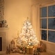 preview thumbnail 1 of 16, Roomfitters Pre-Lit Artificial Christmas Tree Set 4FT 6FT 7.4FT, Holiday Trees with Metal Stands, Warm Lights, Silver Silver - 4FT