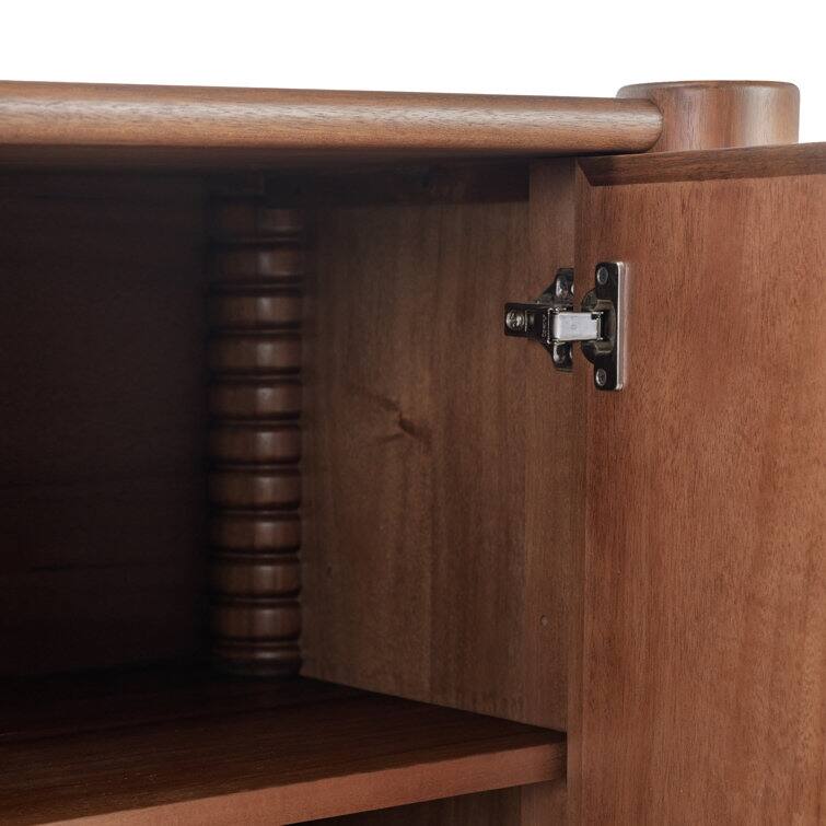 Studio London Ellis Walnut Acacia Sideboard with Ribbed Solid Wood Legs