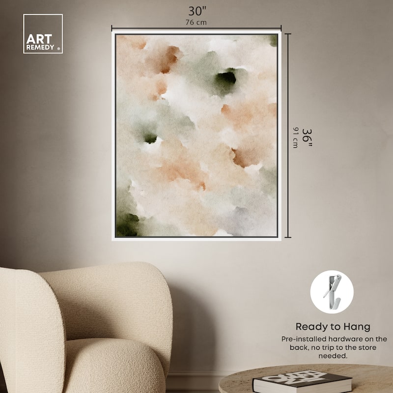Art Remedy Cotton Balls And Cinnamon Framed Watercolor Boho Abstracts