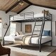 preview thumbnail 2 of 8, Twin Over Full Metal Bunk Bed, Stable for All Ages