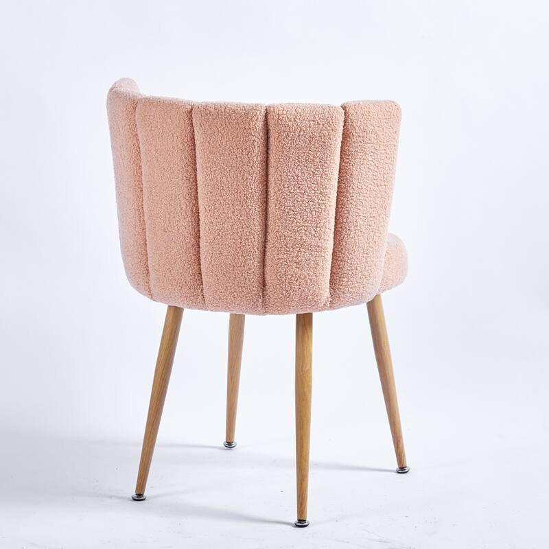 Light Beige Modern 23.62" Accent Chairs with Iron Tube Legs and Comfortable Backrest (Set of 2)