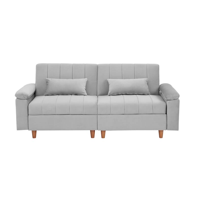 Convertible Velvet Sleeper Sofa Couch with Storage Bedroom Futon