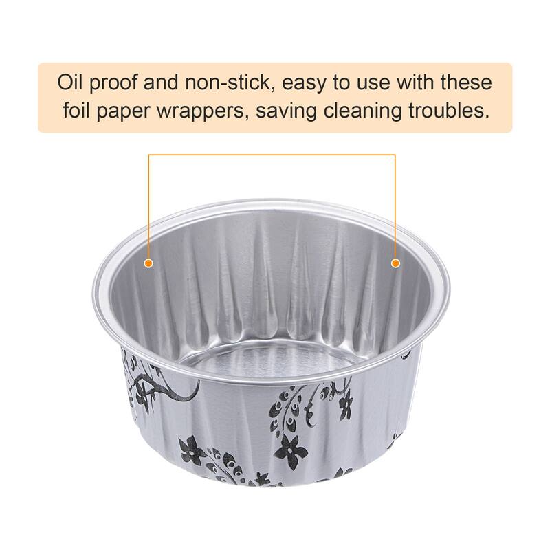 Black Plum Cupcake Cups, 66x36x85mm Aluminum Foil Standard Cupcake Liners - Black Plum