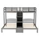 preview thumbnail 6 of 10, Unique & Beautifully Designed Twin over Twin & Twin Bunk Bed with Built-in Staircase and Storage Drawer, Sturdy Frame, Grey