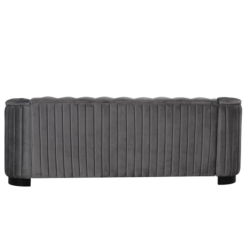 3 Pieces Modern elvet Upholstered Living Room Sofa Set Sectional