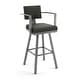 preview thumbnail 16 of 80, Amisco Akers Swivel Bar Stool Charcoal Grey Polyester / Metallic Grey Metal