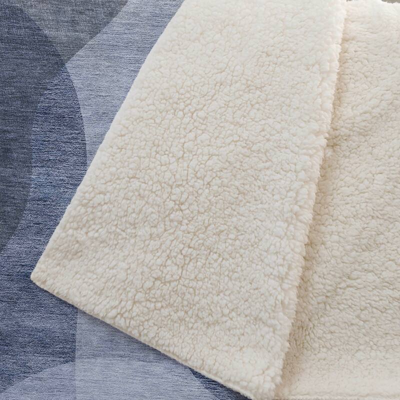 Premium Machine Washable Casual Contemporary Sherpa Throw Blanket