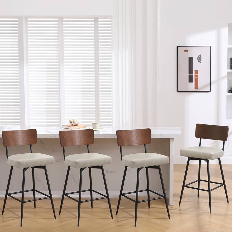26"/ 29" Faux Leather Swivel Counter/ Bar Stools Set of 2/3