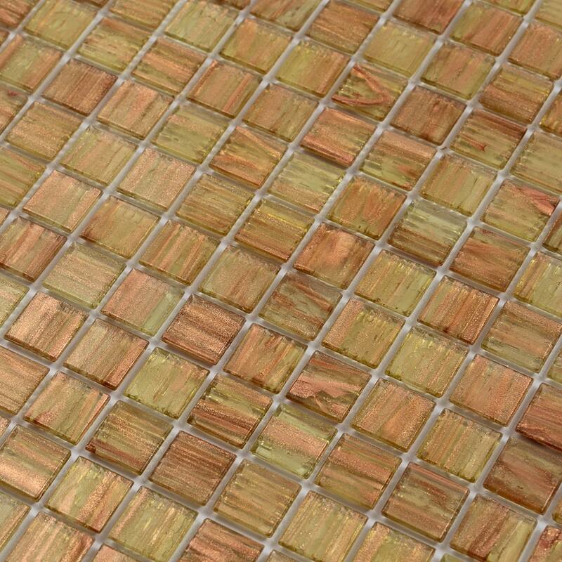 Apollo tile 12" x 12" Celestial Glossy Tortilla Brown Glass Tile (20 sq ft/case) - 20 Pack