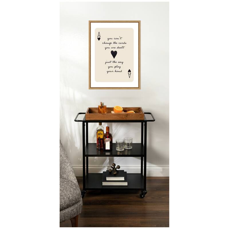 Kate and Laurel Ace of Heart Cards Positive Quote expansion by The Creative Bunch Studio Framed Canvas Wall Art Print
