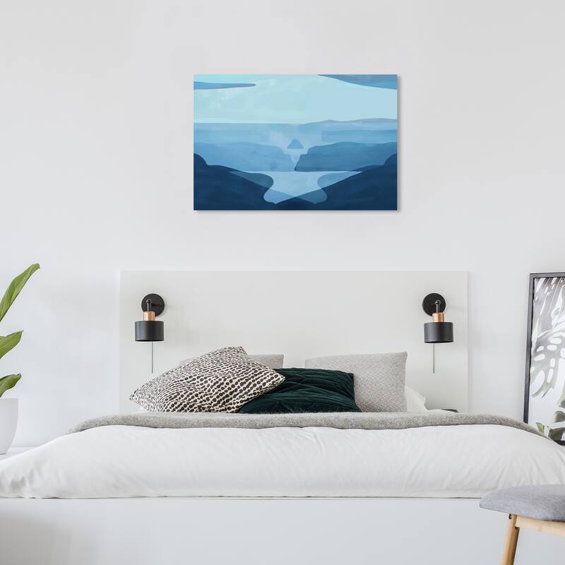 Wynwood Studio Canvas Nautical and Coastal Coast Blue Abstract Blue and Modern & Contemporary Wall Art Canvas Print - 24 x 36