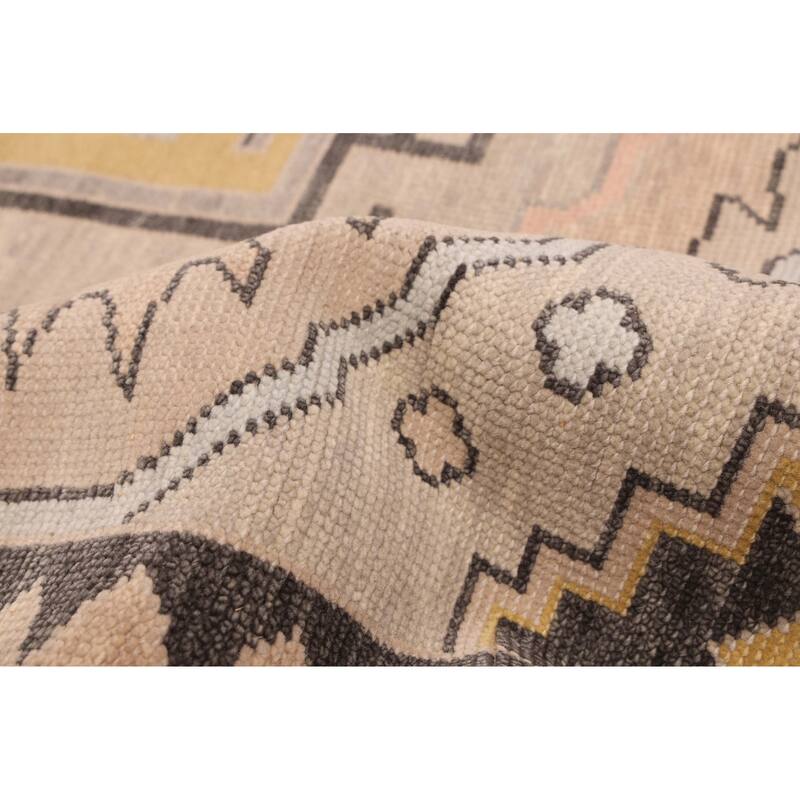 ECARPETGALLERY Hand-knotted Modern Oushak Taupe Wool Rug - 8'10 x 11'10