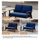 preview thumbnail 67 of 90, Casual Wood Outdoor Patio Sofa Loveseat with Cushion