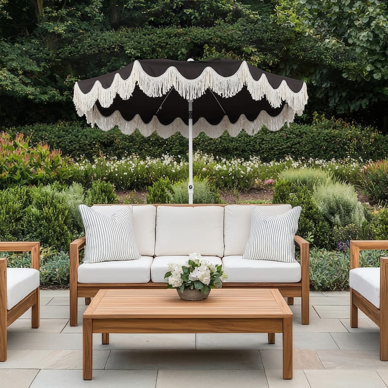 Mariner 6.5ft Classic Fringe Umbrella w/ Tilt & Bag