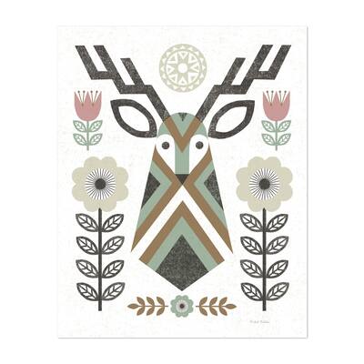 Folk Lodge Deer II Hygge Illustrations Animals Stag Art Print/Poster ...