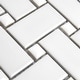 preview thumbnail 5 of 17, Merola Tile Metro Basketweave White w/ Glossy White Dot 11-3/4" x 11-3/4" Porcelain Mosaic Floor and Wall Tile