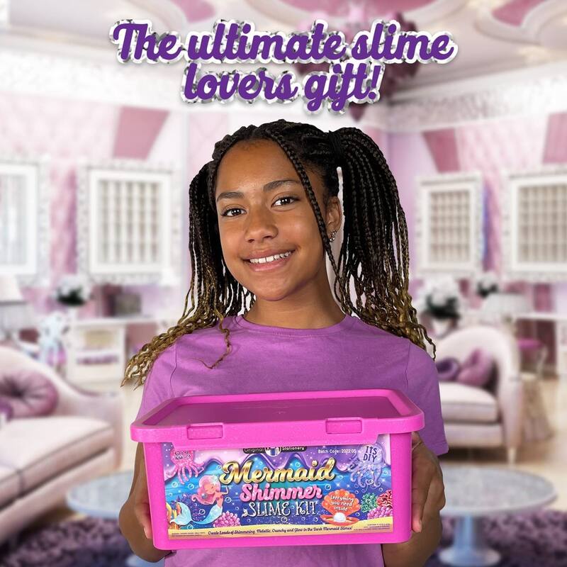 Original Stationery Mermaid Shimmer Slime Kit, Slime Pack to Make Shimmery Glow in the Dark Slime