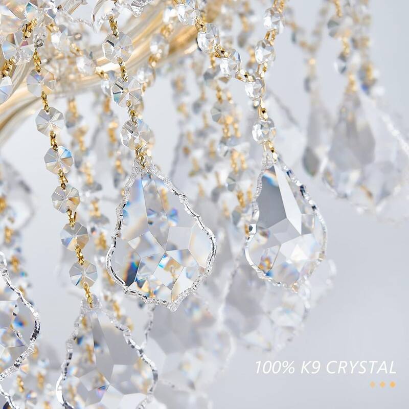 KAYLA Large Crystal Chandelier-24-Light Chandelier Light Fixture Modern Maria Theresa Crystal Chandeliers