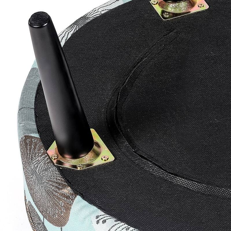 Adeco 23" Ottoman Fabric Round Foot Rest Stool