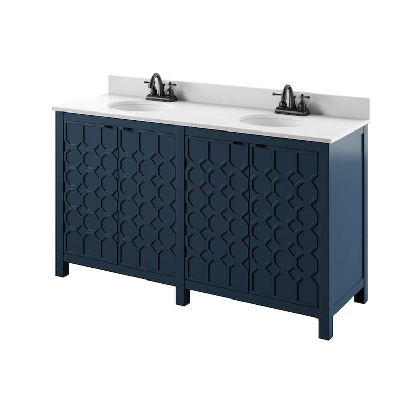 60" Unique Double Bathroom Vanity