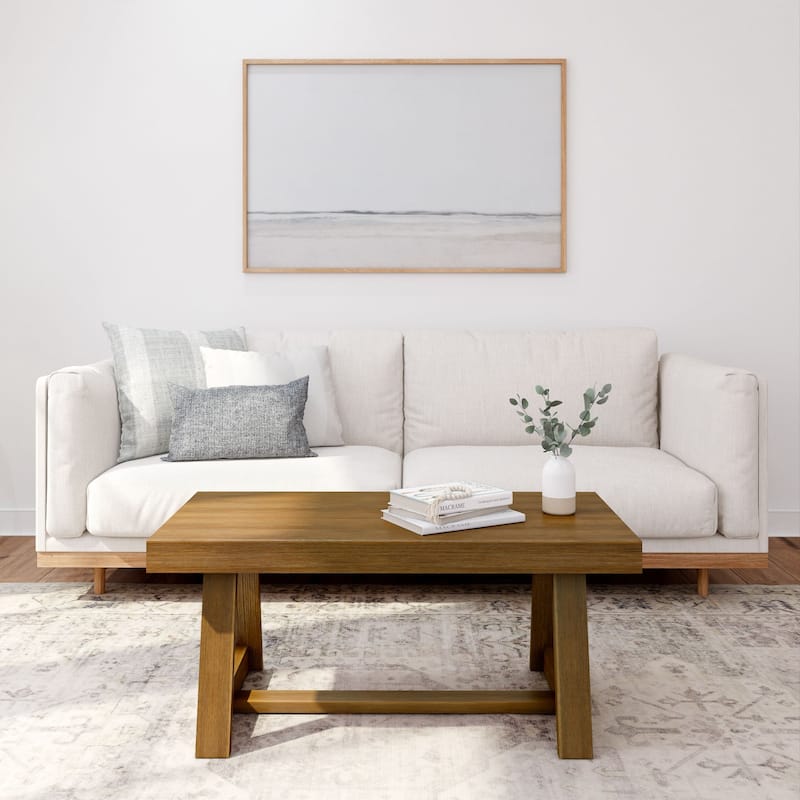Plank and Beam Classic Rectangular Trestle Leg Coffee Table - 40"