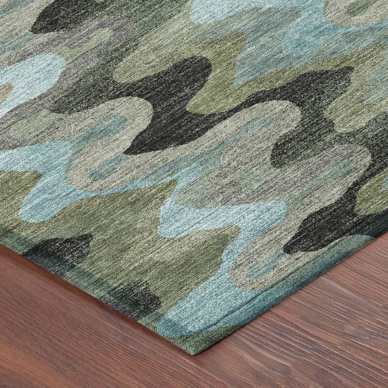 Machine Washable Indoor/ Outdoor Modern Mason Chantille Rug