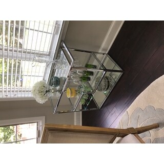 Fairbanks Contemporary Chrome Serving Cart by FOA