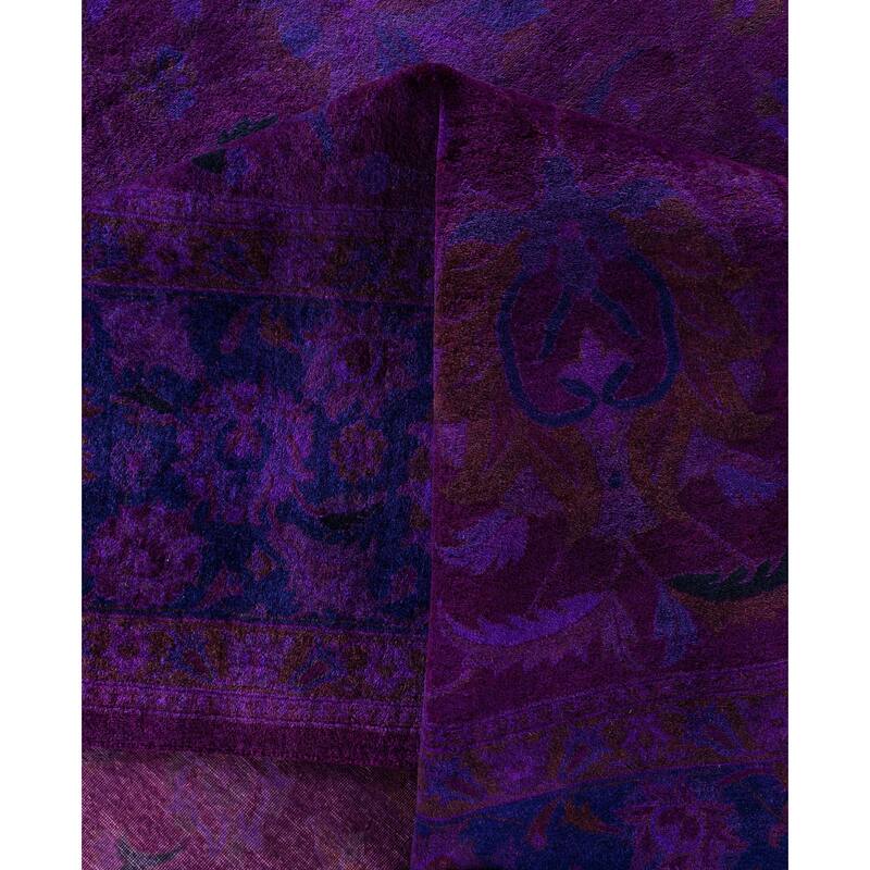 Overdyed One-of-a-Kind Hand-Knotted Area Rug - Purple - 9' 2" x 12' 5"