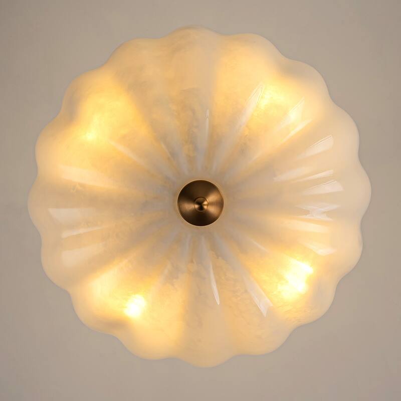Elegant Gold and Glass Chandelier 3-Light Pendant Light Fixture with Frosted Dome Design
