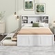 preview thumbnail 18 of 28, Full Size Platform Bed with Trundle and Storage Headboard, Kids Bed Frame with Charging Station and 3-Drawers, Antique Brown